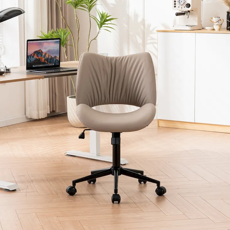 Swivel Armless Ergonomic Office Chair with Wheels