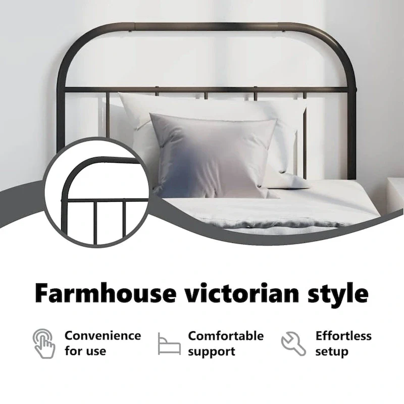 vidaXL 38.2 Inch Metal Headboard, Farmhouse Rustic Headboard Only