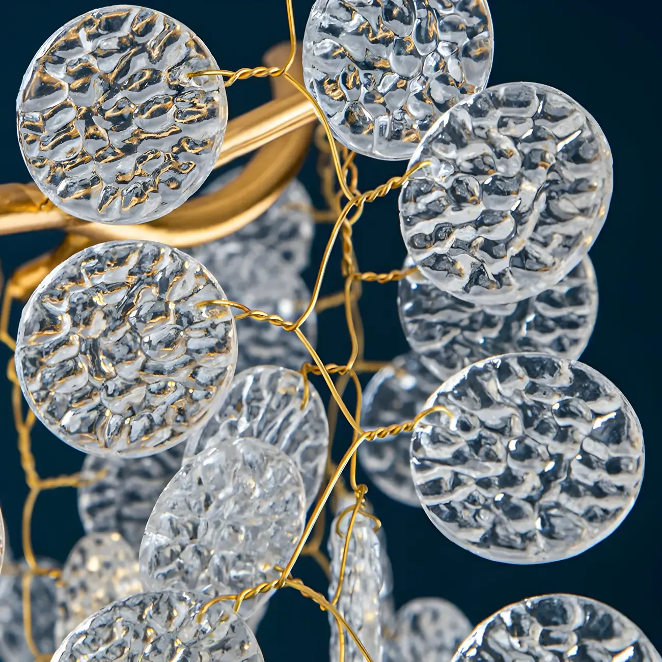 Elegant Gold Crystal Downfall Cascading Stairwell Chandelier