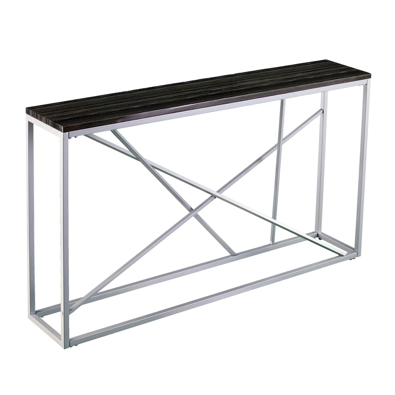SEI Furniture Sigrid Faux Marble Skinny Console Table