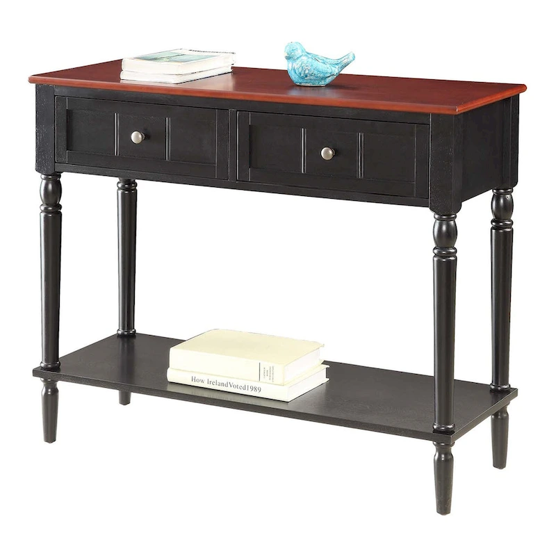 Convenience Concepts French Country 2 Drawer Hall Table with Shelf