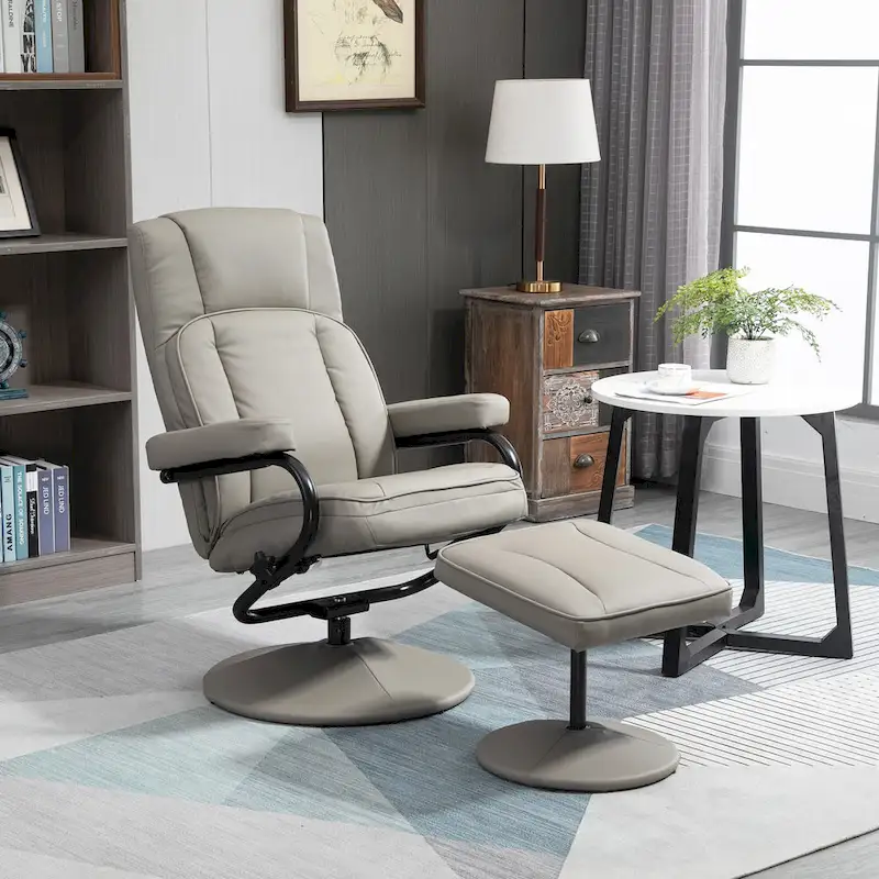 30 High Back Swivel Recliner Chair with Ottoman