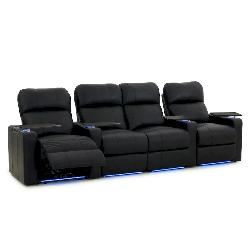 Octane Turbo XL700 Power Leather Home Theater Seating Set (Row of 4)