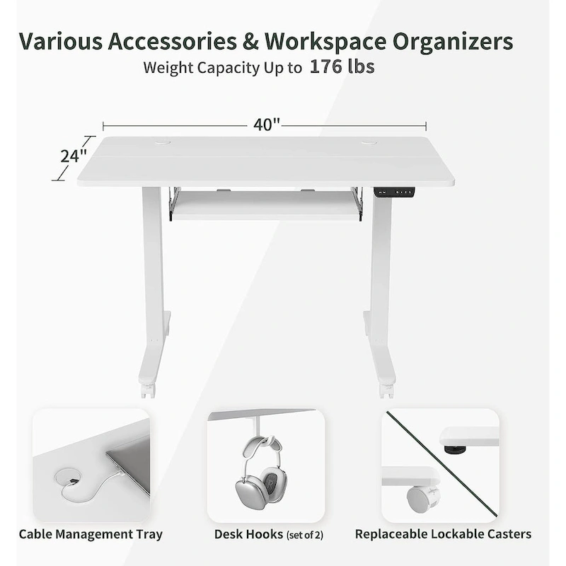 FEZIBO/Home Office Furniture/Wood/Desk With Keyboard Tray/Desks