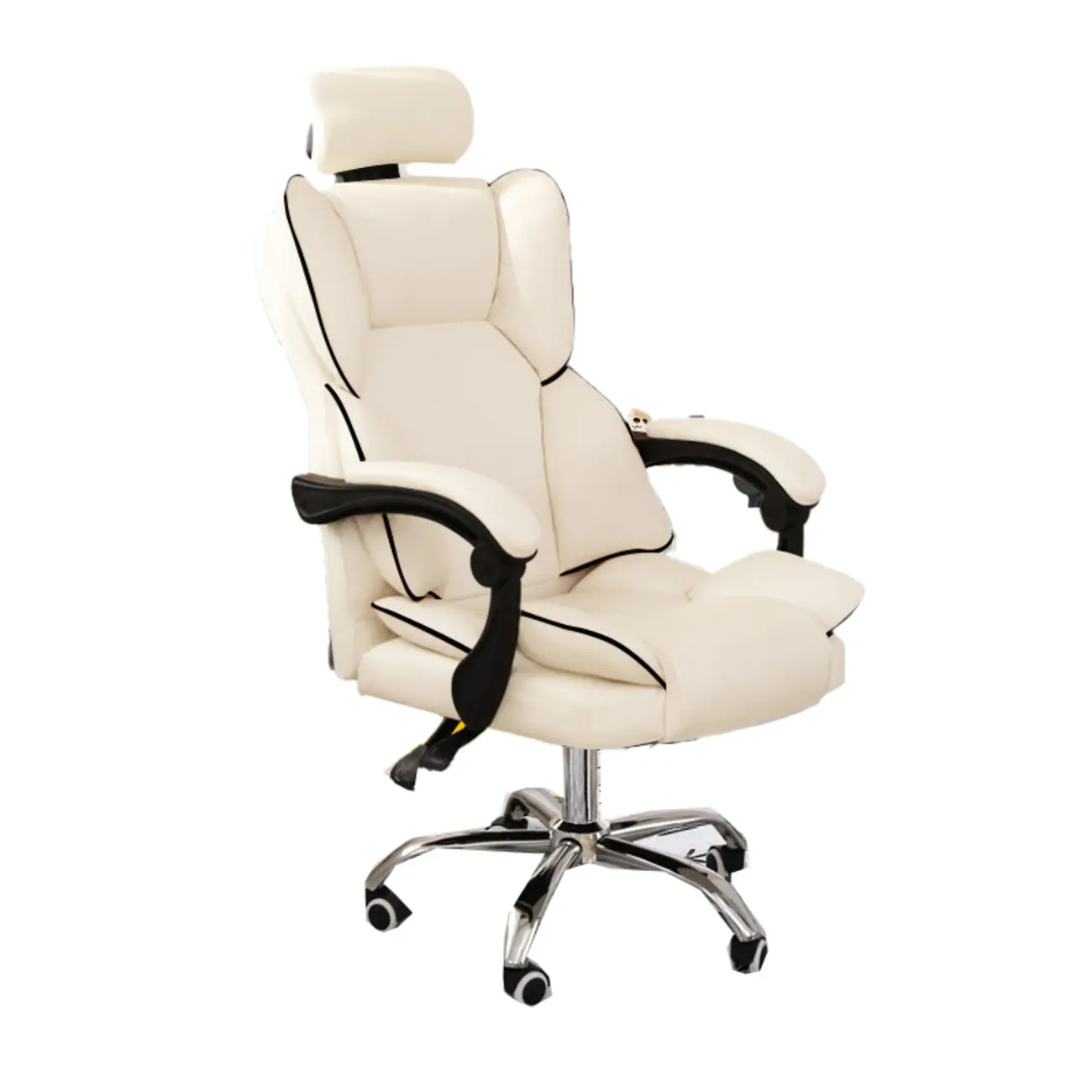 Modern White Leather Reclining Office Chair