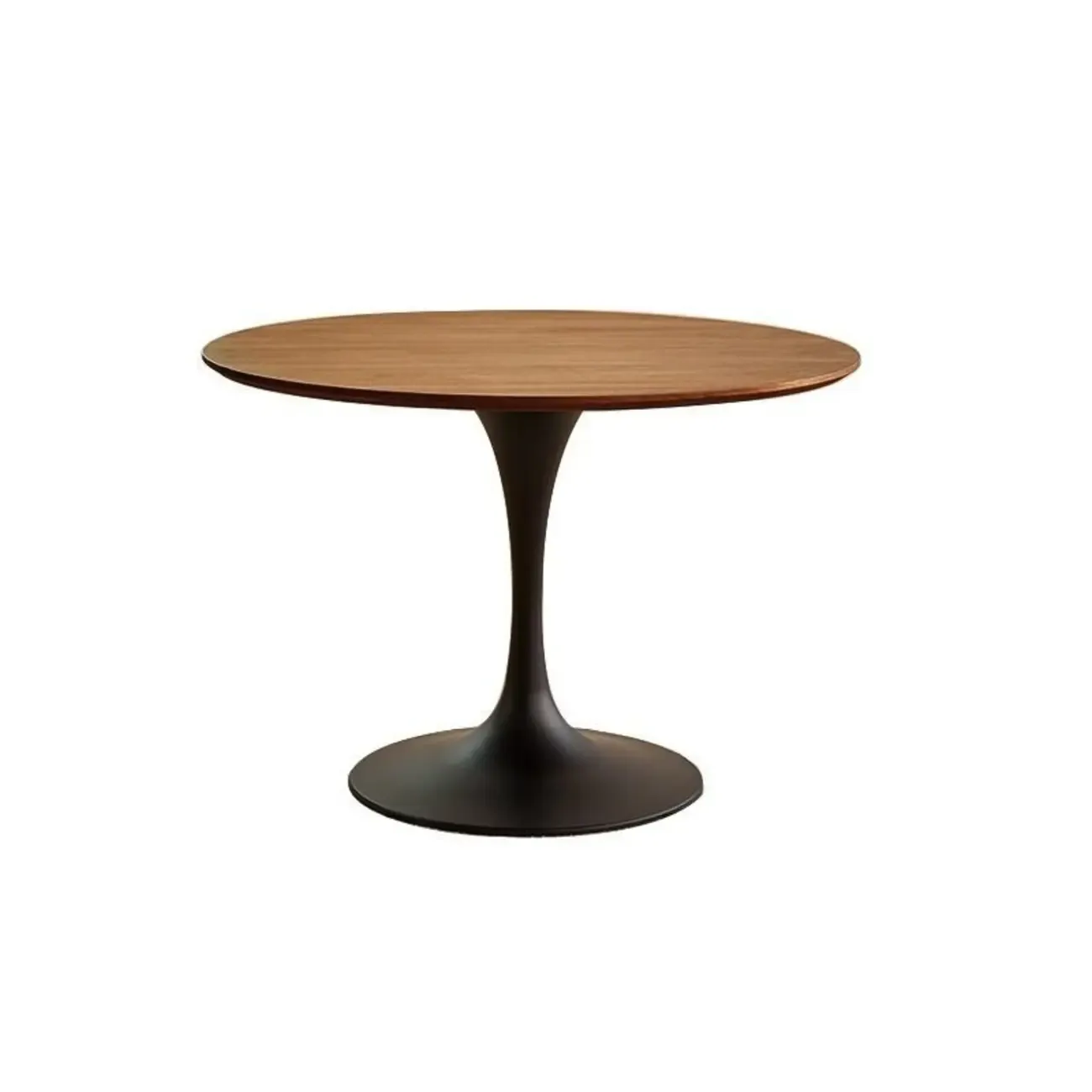 Casual Black Metal Wood Round Dining Table