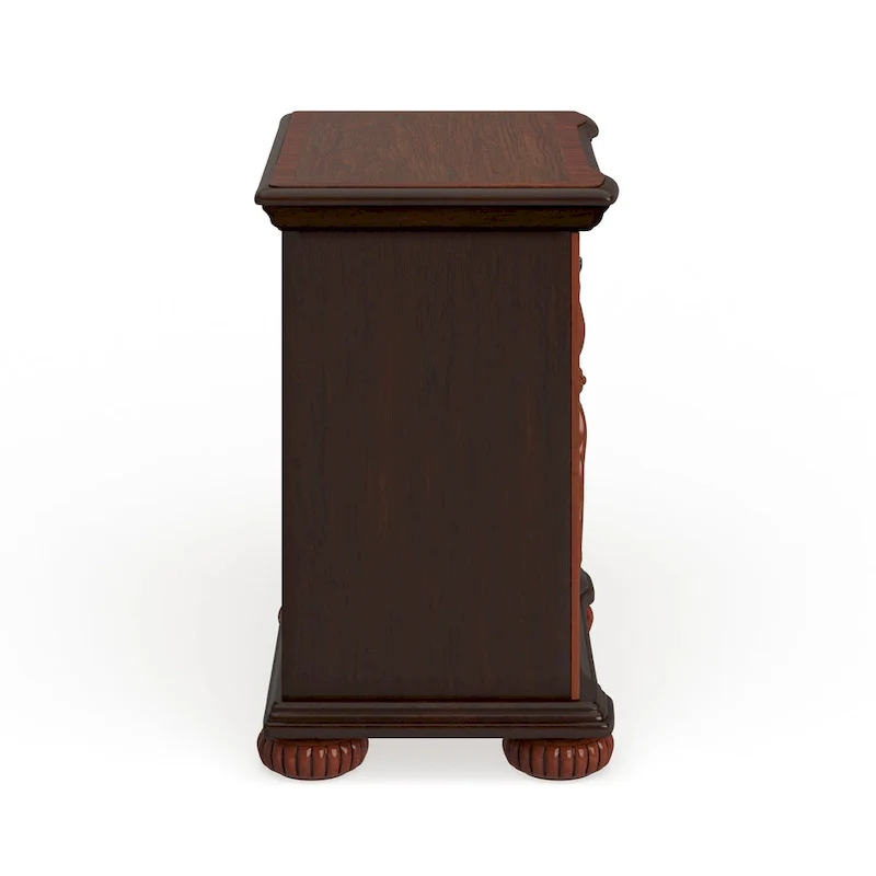 Traditional Cherry Solid Wood 3-Drawer Nightstand