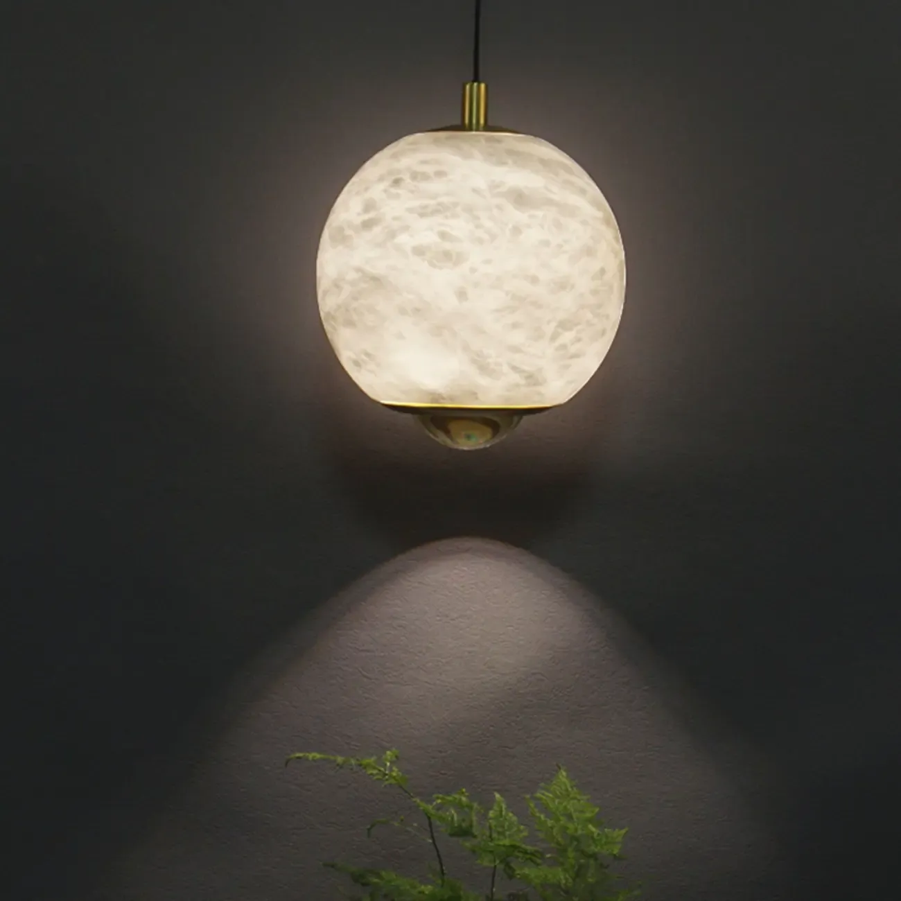 Modern Gold Globe Alabaster Kitchen Pendant Lighting