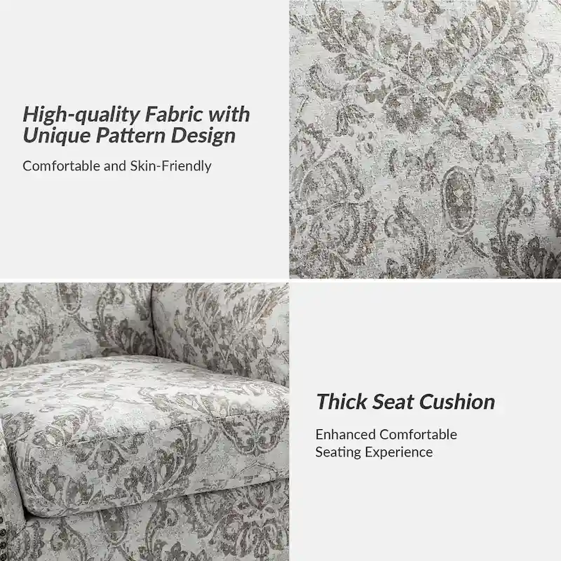 Wooden Upholstery Armchair with Nailhead Trims