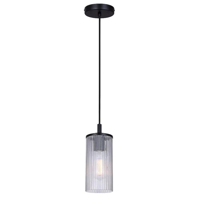 KINSLEA 1 Light Pendant, Black Finish