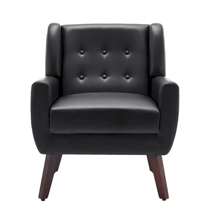 PU Leather Accent Chair Living Room Upholstered Armchair