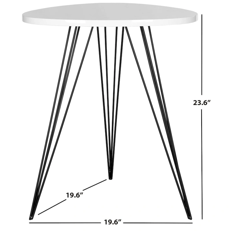 SAFAVIEH Luann White/ Black Lacquer Side Table - 19.6 x 19.6 x 23.6 - 20Wx20Dx24H