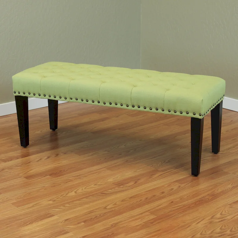 Sopri 49-inch Linen Upholstered Tufted Transitional Bench