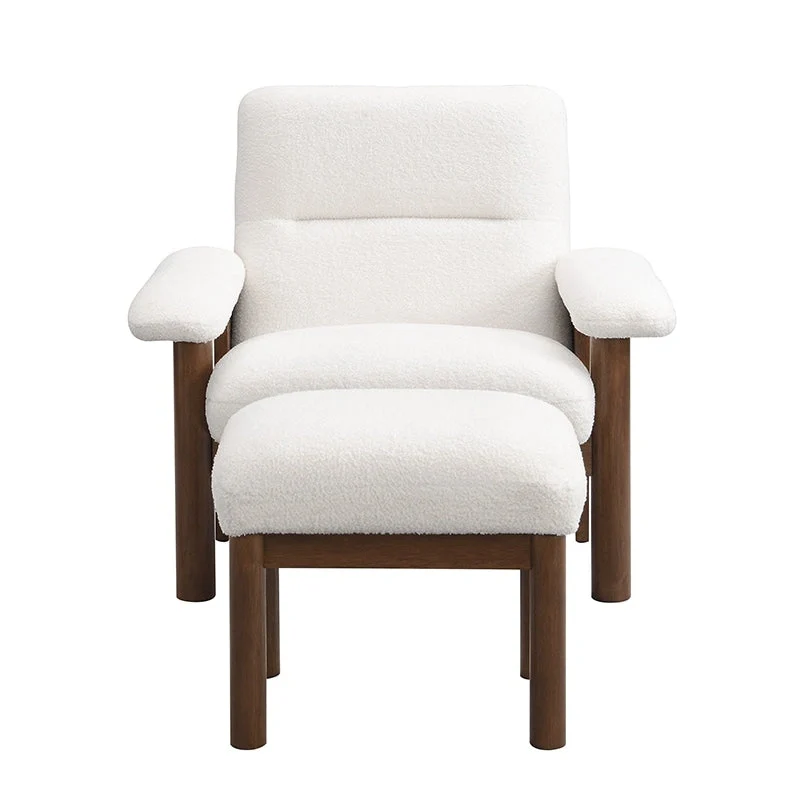 Mid-Century Accent Chair with Ottoman
