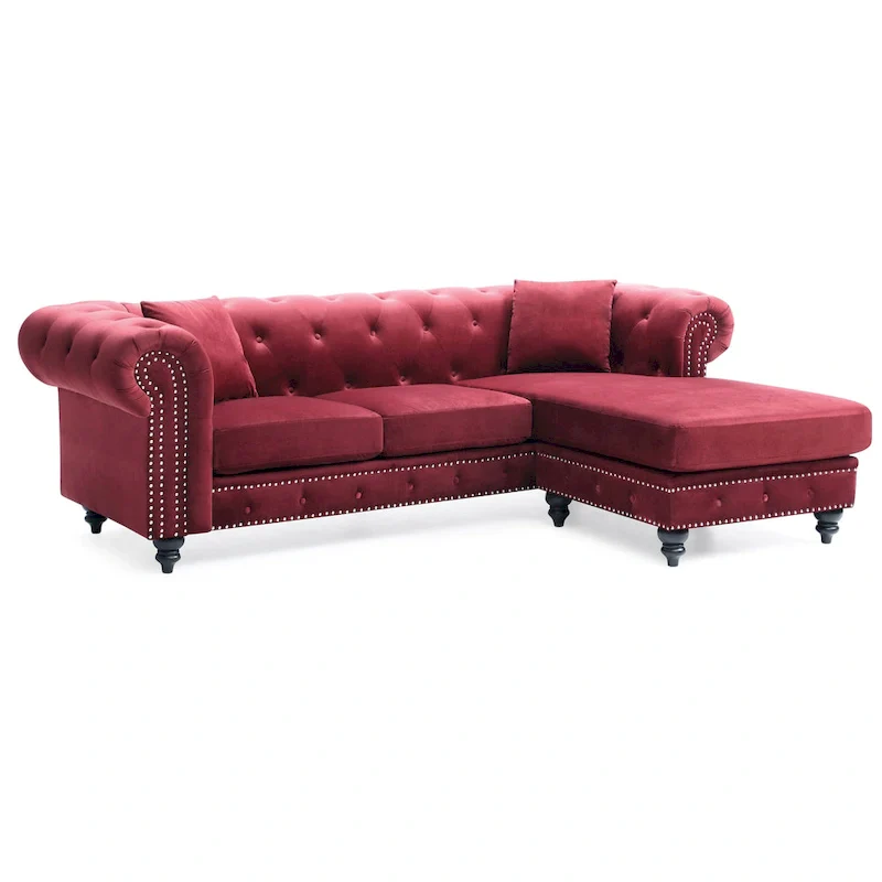 Nola Velvet Sofa with Chaise