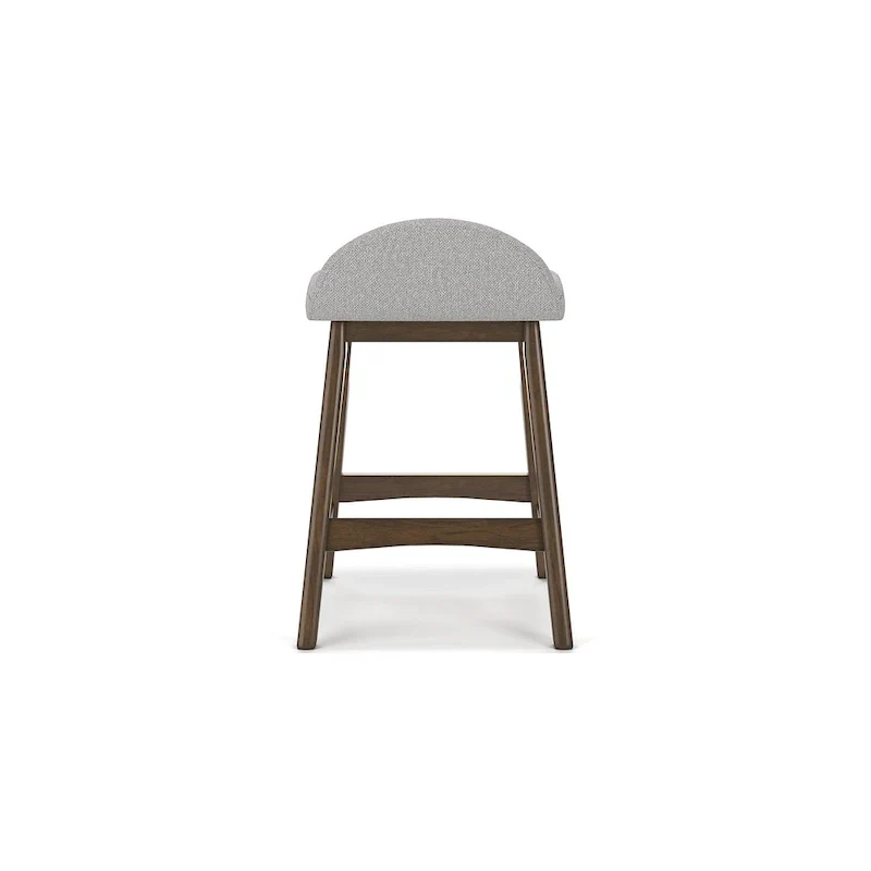 Counter Height Bar Stool, Set of 2, Mid-Century, Polyester, Foam Cushion, Hardwood Frame, Seats 2, Charcoal/Teal/Grey/Yellow