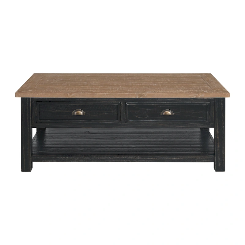The Gray Barn Downington Solid Wood 2-Drawer Coffee Table
