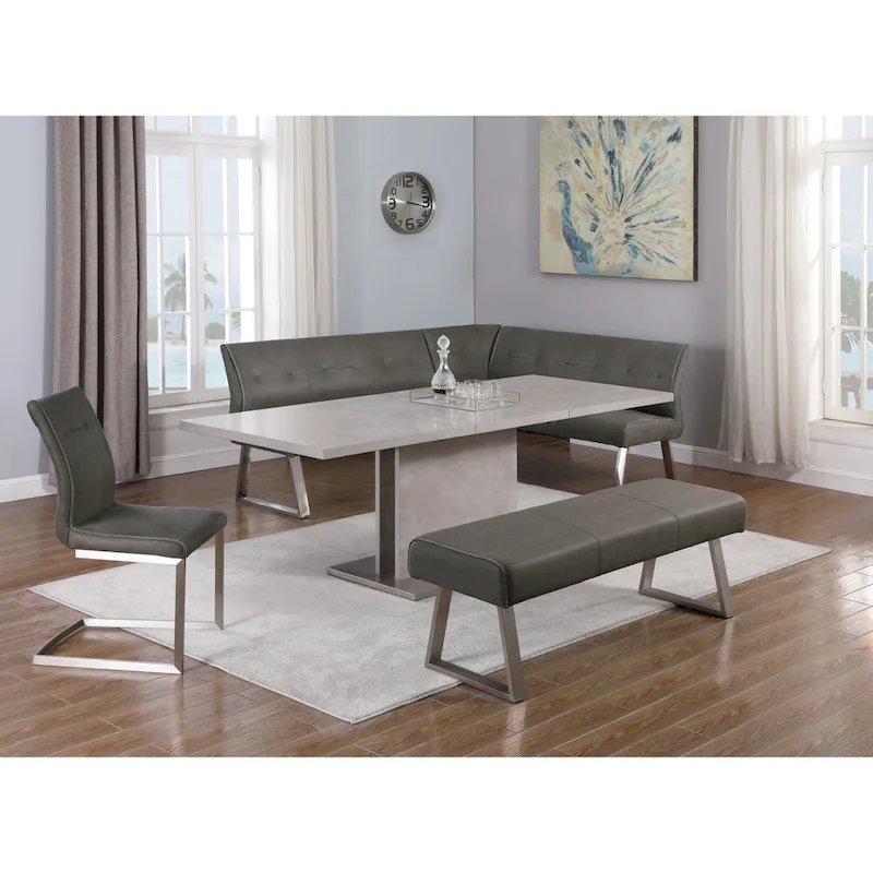 Somette Kalie Grey Extendable Laminate Dining Table