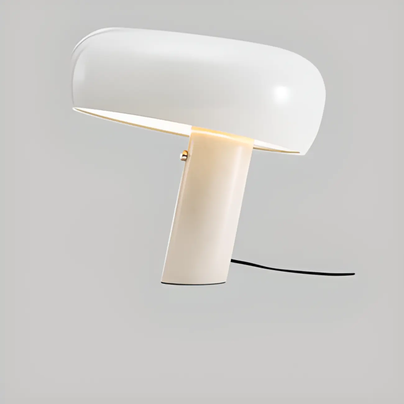 Modern Geometric Stone & Iron LED Table Lamp, Black