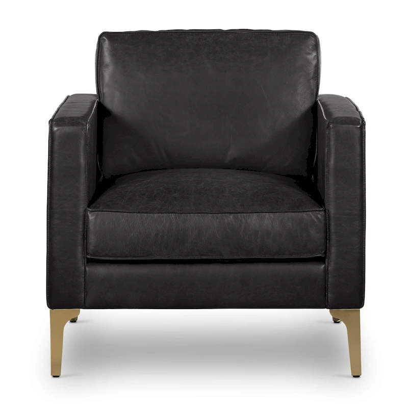 Poly & Bark Mateo Lounge Chair - Full Grain Genuine Italian Leather