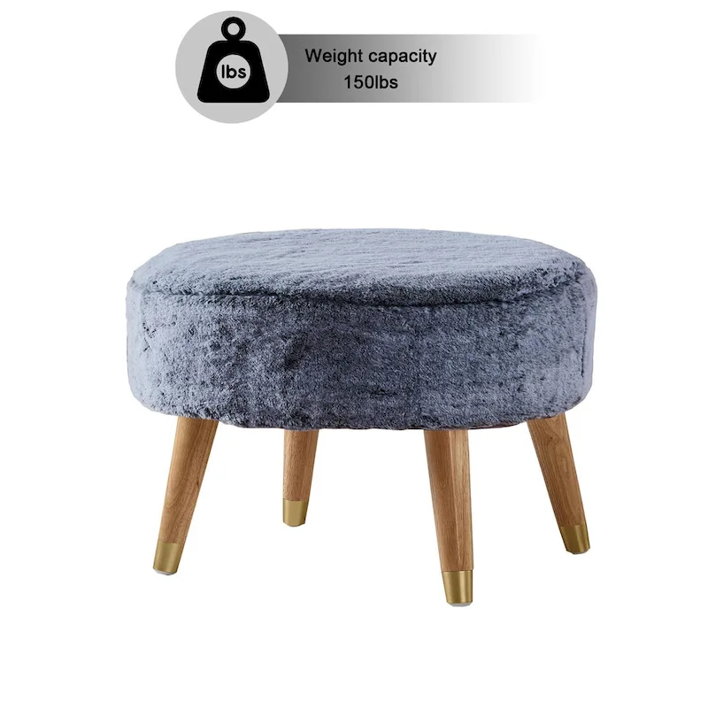 Serenta Heavy FauxFur Oval Ottoman