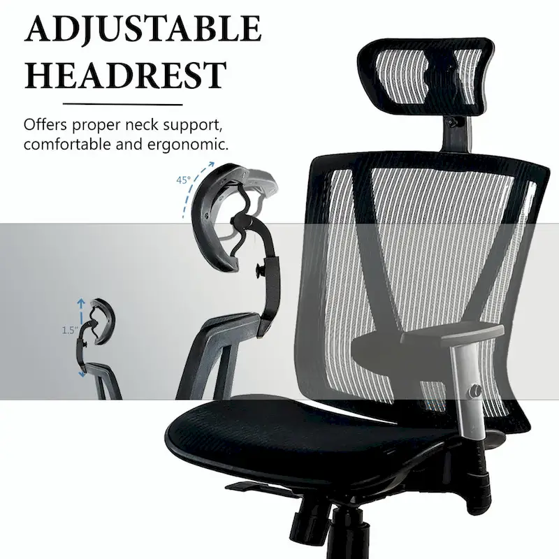 ErgoMax Office Fully Meshed Ergonomic Height Adjustable Brown Office Chair w/Armrests & Headrest, 52 Inch Max Height
