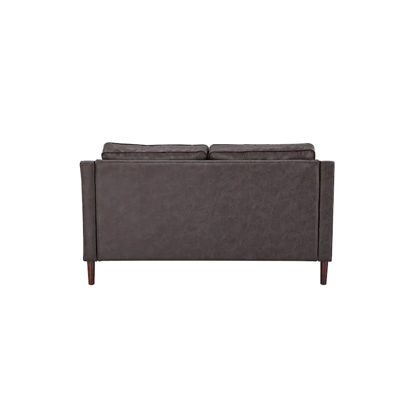 Sedona Modern Loveseat Sofa, Faux Linen / Vegan Leather Couch - N/A