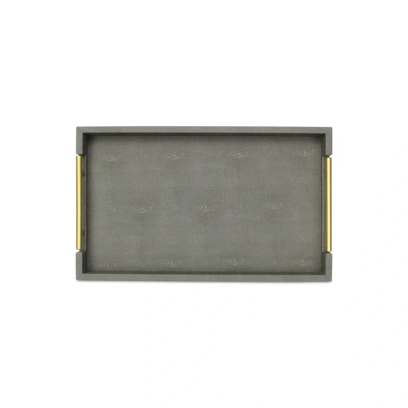 Lusan Faux Shagreen Tray with Handles