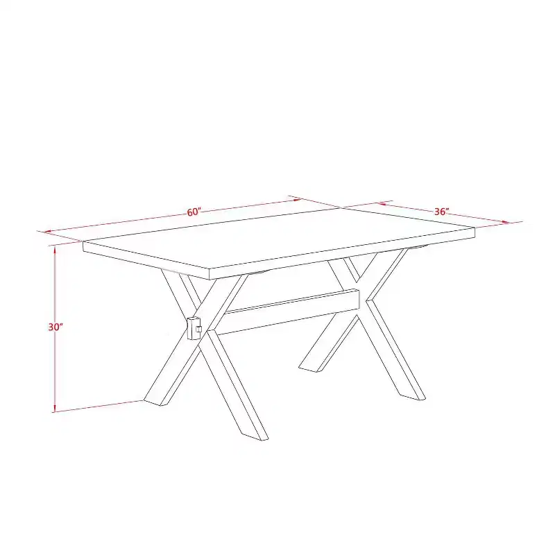 HomeStock 5-Piece Distressed Jacobean Finish Solid Wood Top Dining table with 4-Chairs