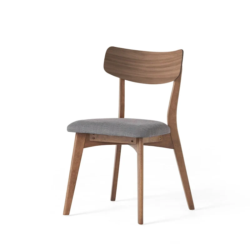 7-Piece Mid-Century Dining Set with Rectangular Table & 6 Chairs