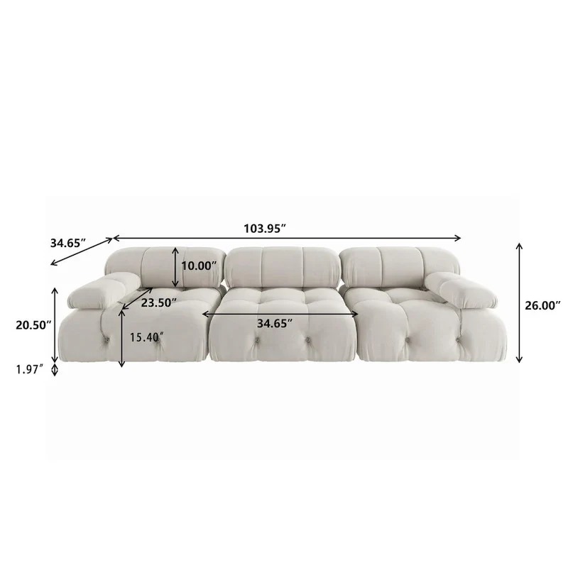 Velvet Sectional Sofa Reversible Modular Couch