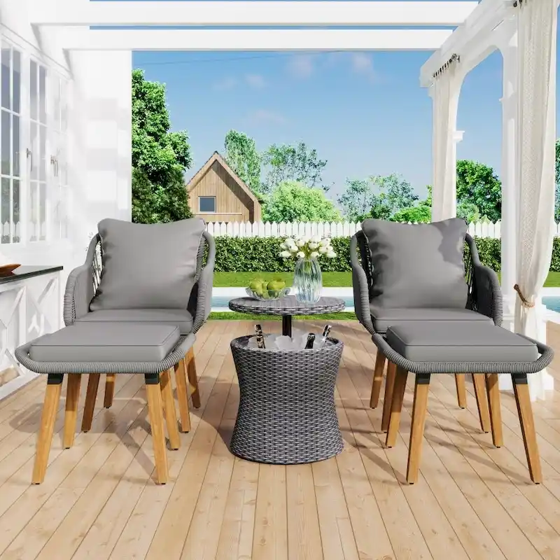 5 Pieces Patio Furniture Chair Sets, Patio Conversation Set