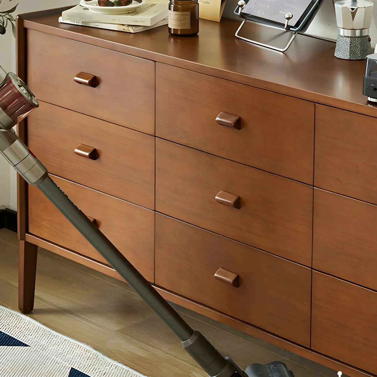 Traditional Brown Wooden Dresser with Self-Close Drawers