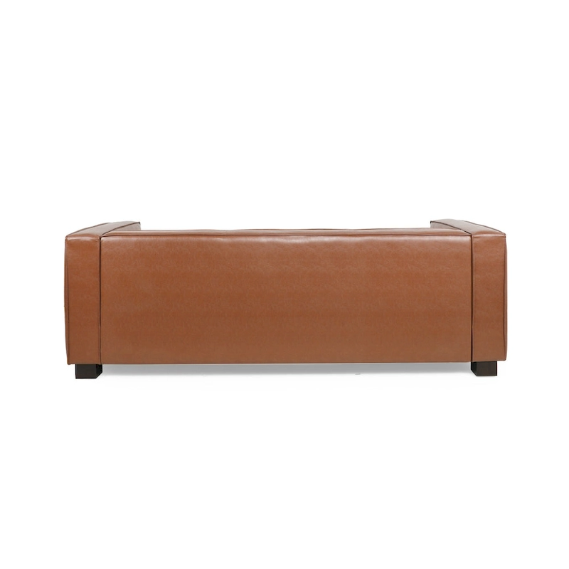 Goyette Faux Leather 3 Seater Sofa by Christopher Knight Home