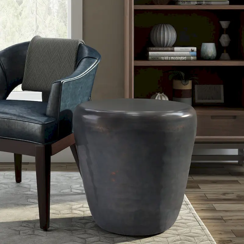 Industrial 20 inch Wide Metal Accent Side Table, Fully Assembled - 20 W x 20 D x 22 H