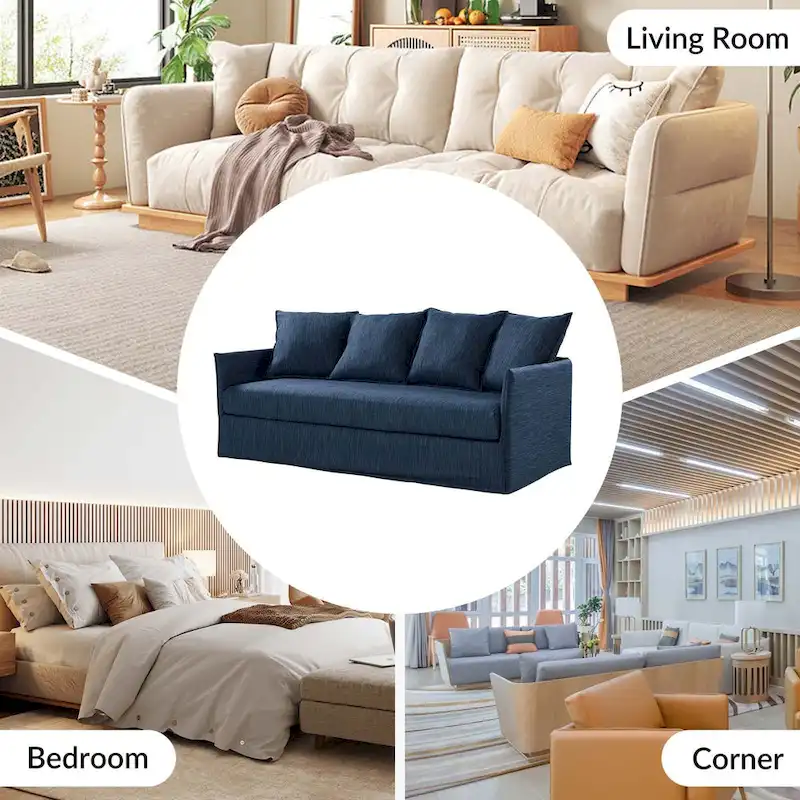 Gottfried 80 Slipcovered Sofa with Removable Cushions by HULALA HOME