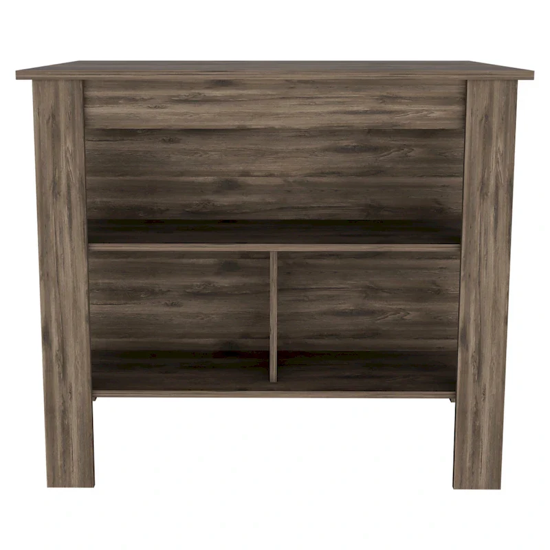 3-Shelf Wooden Casual Kitchen Island