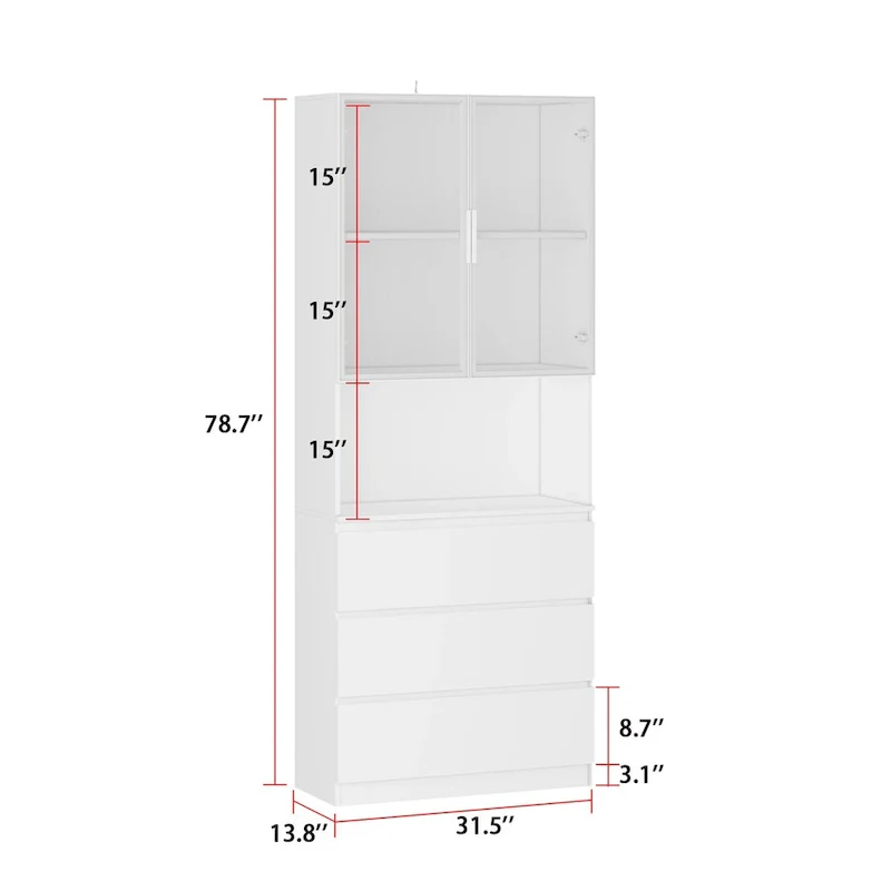 Modular Buffet and Display Cabinet - Modular Design in Pristine White