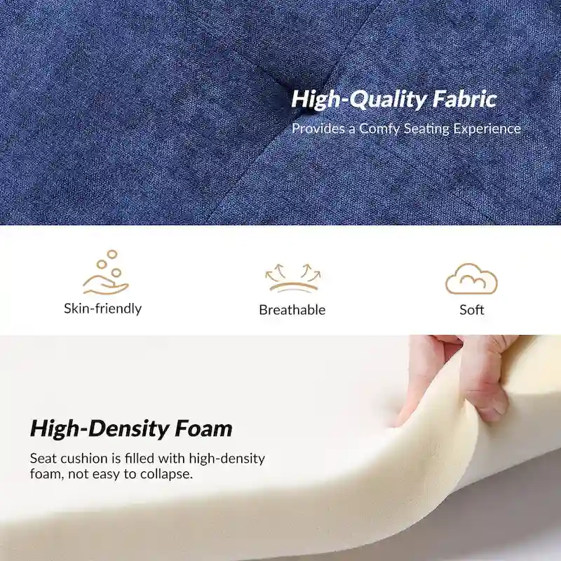 Luis Modern Upholstered Low Back Bench with Sturdy Golden Metal Tapered Leg by HULALA HOME