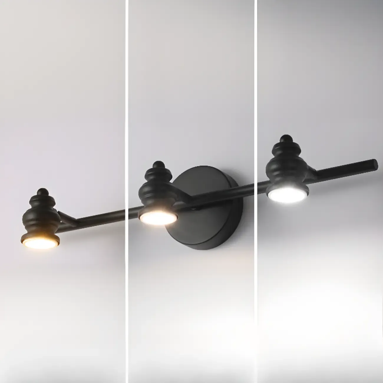 Large 4-Light Straight Metal Bathroom Vanity Lights