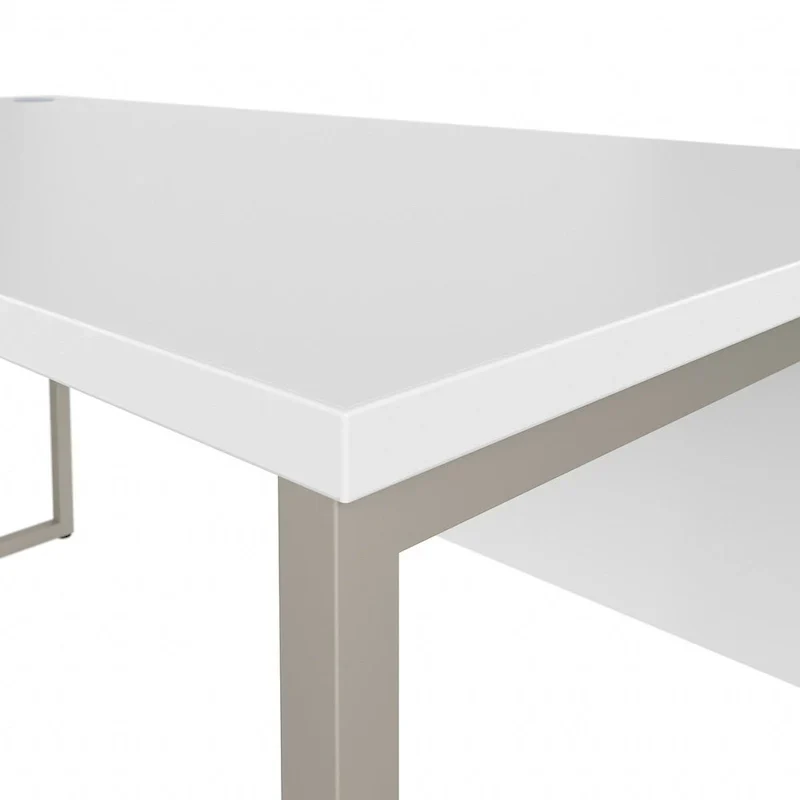 60W x 30D L-Shaped Table Desk with Metal Legs