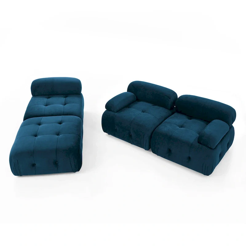Blue 93  Modular L-Shaped 4-Seater Sofa with Reversible Ottoman