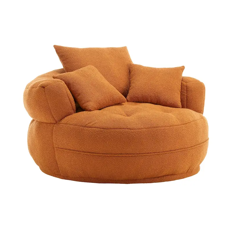 Circular wide living room fabric sofa, balcony homestay lazy sofa chair