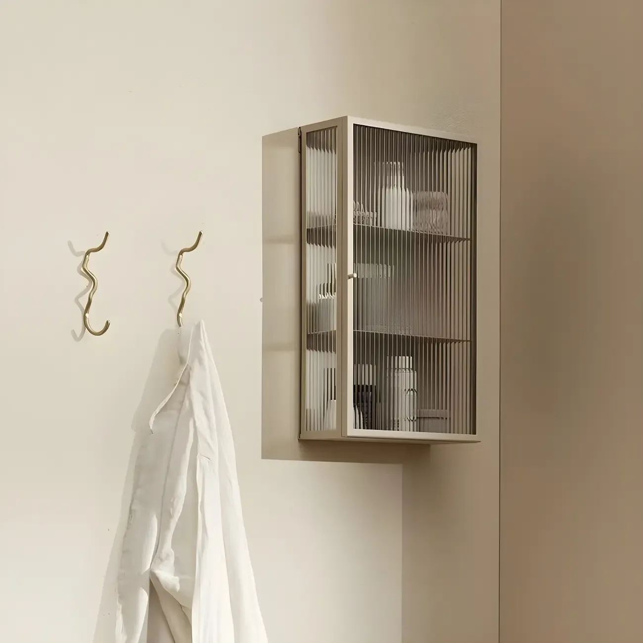 Modern Metal Black Wall-Mounted China Cabinet