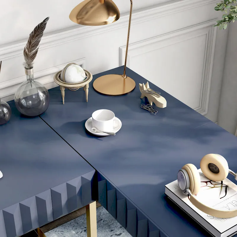 Bird Glam Metal Lift-top L-Shaped Computer Desk with USBs by Furniture of America