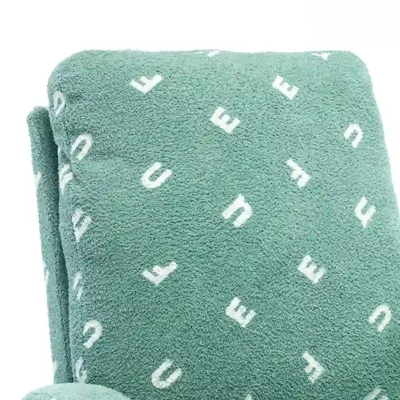 Green 26.8 Upholstered High Back Rocking Chair with Side Pocket