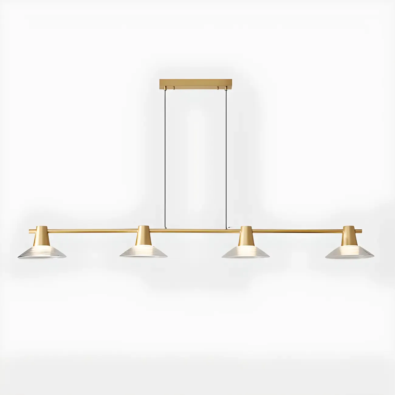 Modern Black Cone Glass 3-Light Island Light