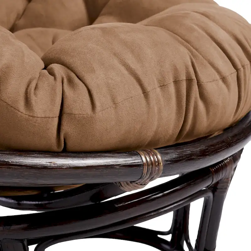 Bali 42-inch Rattan Papasan Chair with Microsuede Cushion