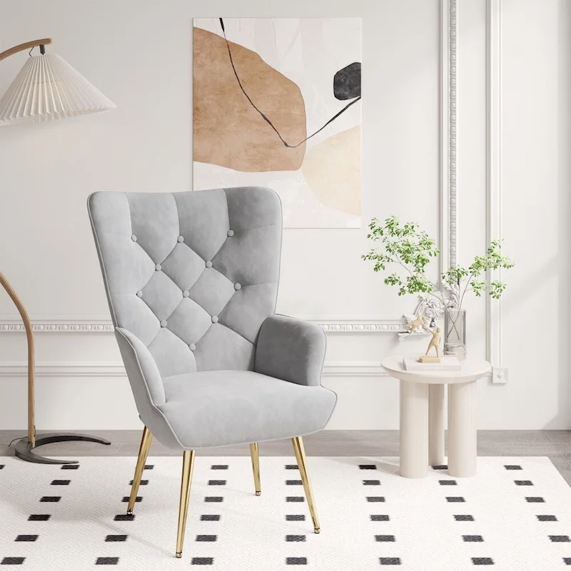 Modern Velvet Fabric Upholstered Chair