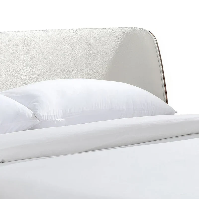 Furniture of America Beau Midcentury 6-Piece Boucle Wingback Queen Low Profile Bedroom Set